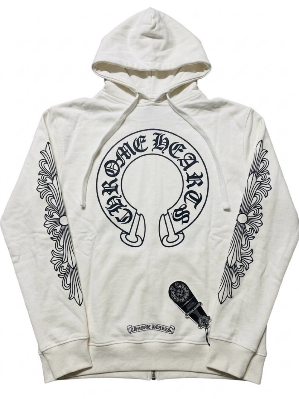 White Chrome hearts zip up